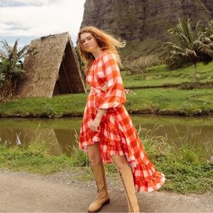 Gingham High Low Dress